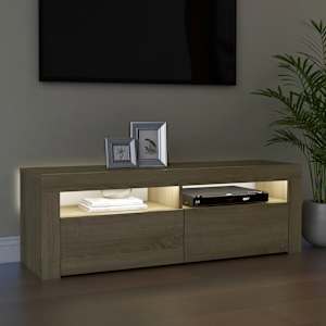 TV skříňka s LED osvětlením dub sonoma 120 x 35 x 40 cm - obrázek 4