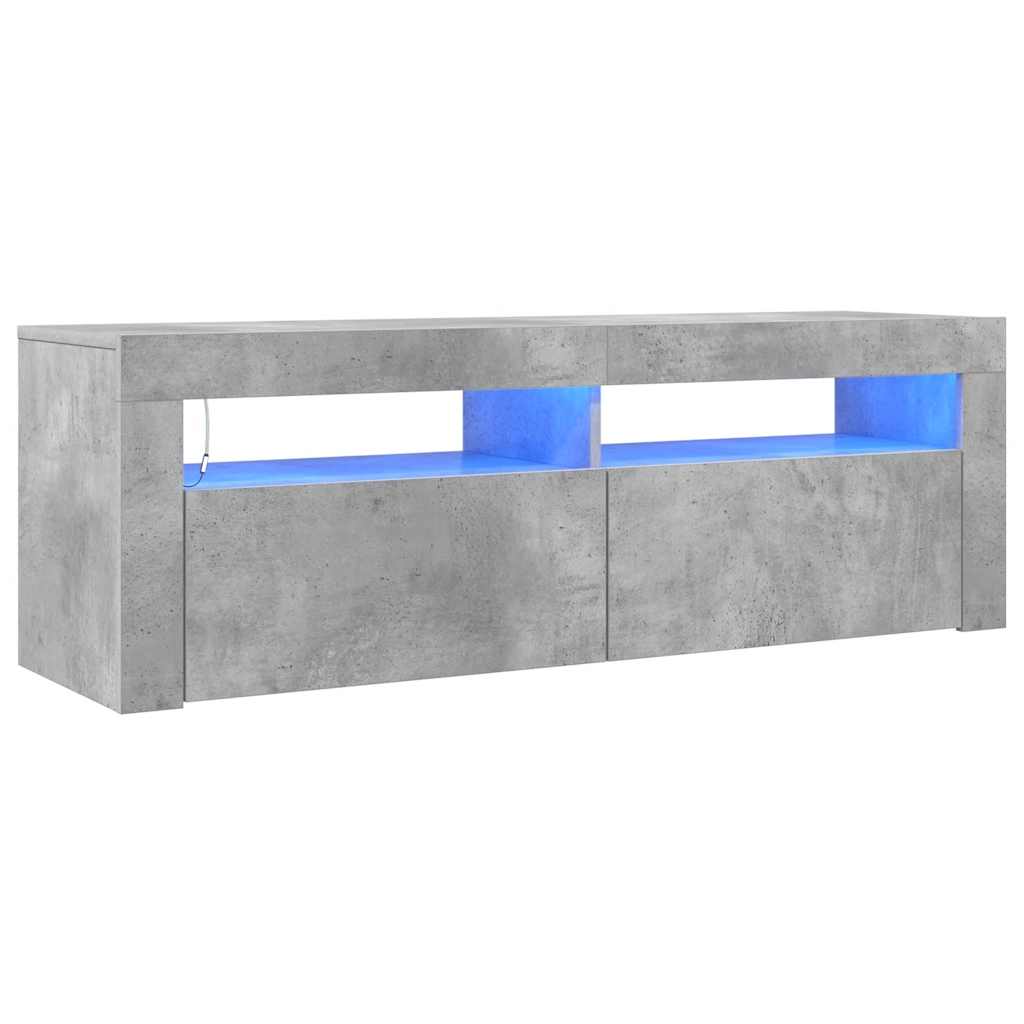 vidaXL TV skříňka s LED osvětlením betonově šedá 120 x 35 x 40 cm