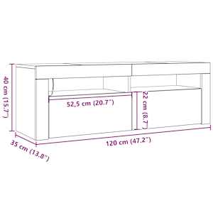 TV skříňka s LED osvětlením betonově šedá 120 x 35 x 40 cm - obrázek 15