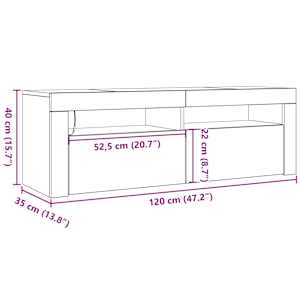 TV skříňka s LED osvětlením bílá s vysokým leskem 120x35x40 cm - obrázek 15