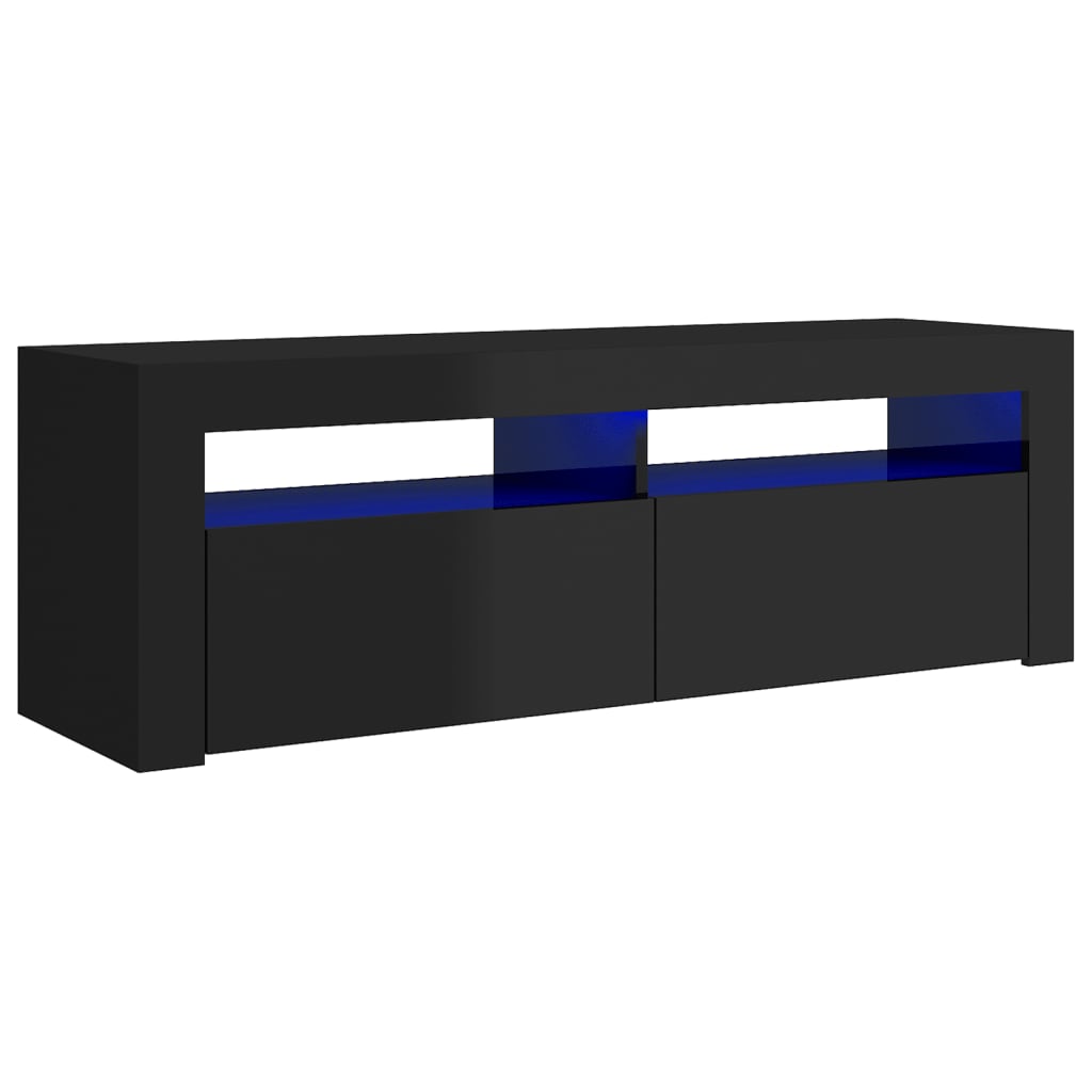 Meuble TV avec lumières LED Noir brillant 120x35x40 cm | meublestv.fr 3