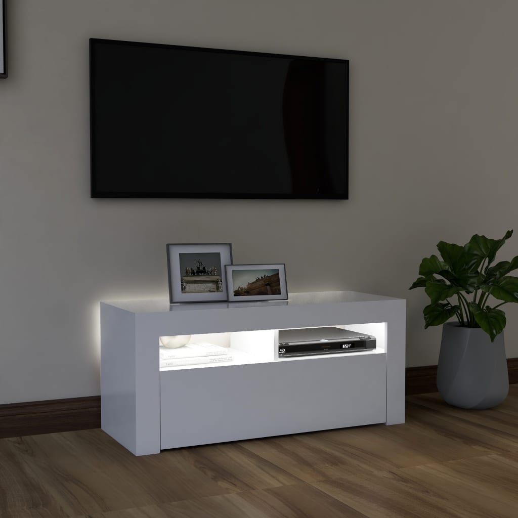 

vidaXL Tv-meubel met LED-verlichting 90x35x40 cm wit