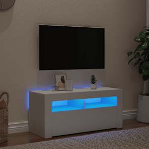 TV skříňka s LED osvětlením bílá 90 x 35 x 40 cm - obrázek 6