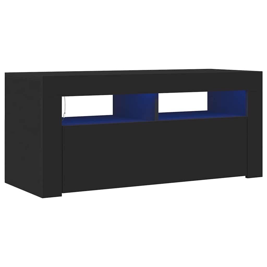 

vidaXL TV Cabinet with LED Lights Black 35.4"x13.8"x15.7"