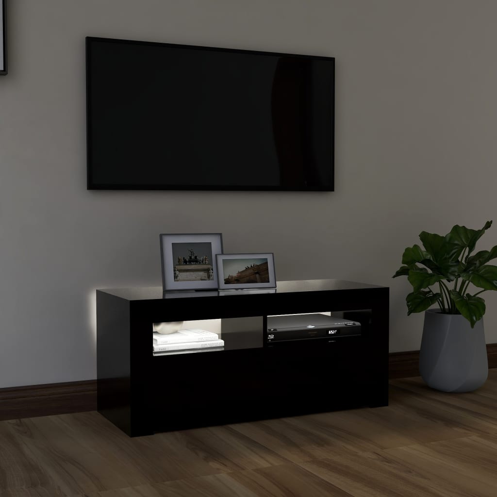 

vidaXL Tv-meubel met LED-verlichting 90x35x40 cm zwart