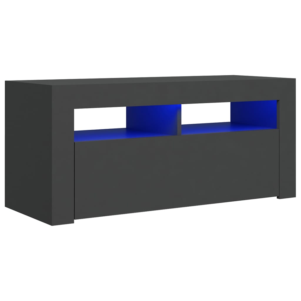 

vidaXL TV Cabinet with LED Lights Gray 35.4"x13.8"x15.7"