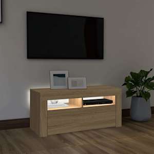 TV skříňka s LED osvětlením dub sonoma 90 x 35 x 40 cm - obrázek 3