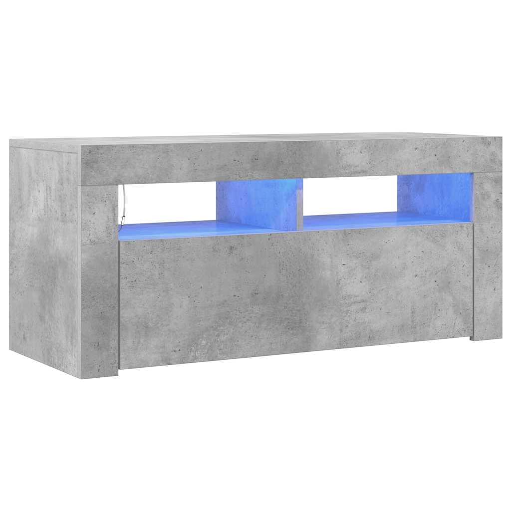 

vidaXL TV Cabinet with LED Lights Concrete Gray 35.4"x13.8"x15.7"