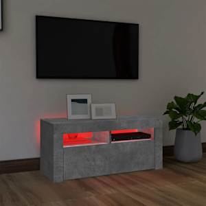 TV skříňka s LED osvětlením betonově šedá 90 x 35 x 40 cm - obrázek 5