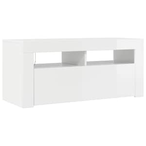 TV skříňka s LED osvětlením bílá s vysokým leskem 90x35x40 cm - obrázek 8