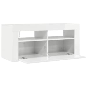 TV skříňka s LED osvětlením bílá s vysokým leskem 90x35x40 cm - obrázek 11