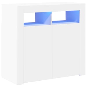 Příborník s LED osvětlením bílý 80 x 35 x 75 cm - obrázek 2