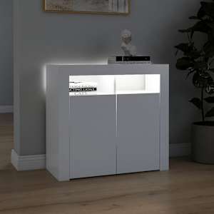 Příborník s LED osvětlením bílý 80 x 35 x 75 cm - obrázek 5