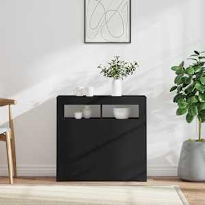 Příborník s LED osvětlením černý 80 x 35 x 75 cm - obrázek 6