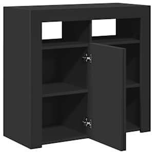 Příborník s LED osvětlením černý 80 x 35 x 75 cm - obrázek 8