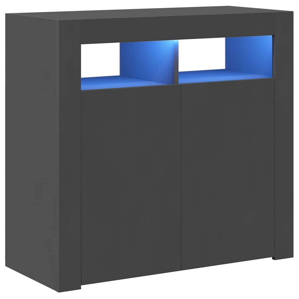 

vidaXL Sideboard with LED Lights Gray 31.5"x13.8"x29.5"