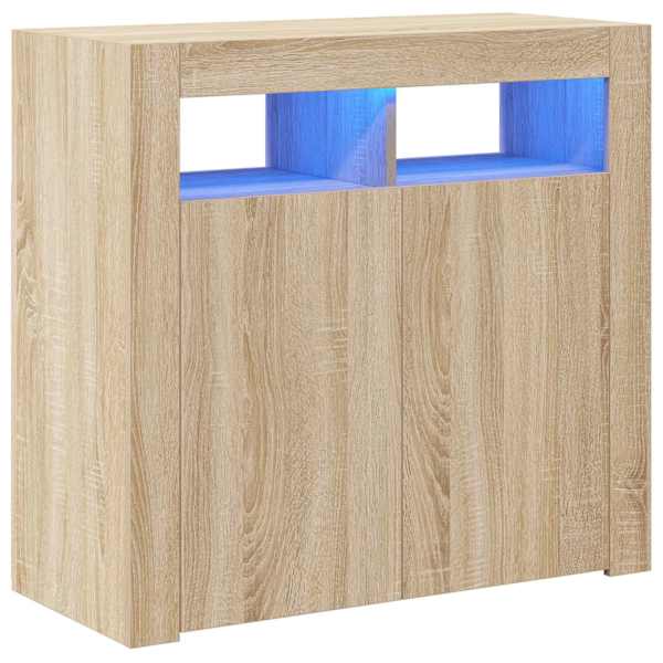 vidaXL puhvetkapp LED-tuledega, sonoma tamm, 80 x 35 x 75 cm.