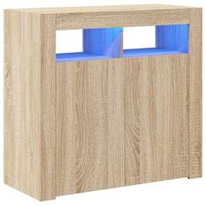 Příborník s LED osvětlením dub sonoma 80 x 35 x 75 cm - obrázek 2