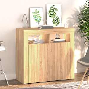 Příborník s LED osvětlením dub sonoma 80 x 35 x 75 cm - obrázek 5