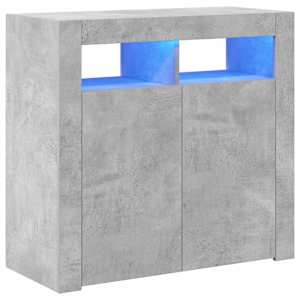 Příborník s LED osvětlením betonově šedý 80 x 35 x 75 cm - obrázek 2