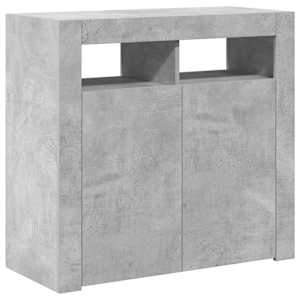 Příborník s LED osvětlením betonově šedý 80 x 35 x 75 cm - obrázek 7