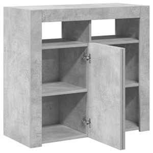 Příborník s LED osvětlením betonově šedý 80 x 35 x 75 cm - obrázek 8