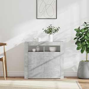 Příborník s LED osvětlením betonově šedý 80 x 35 x 75 cm - obrázek 1