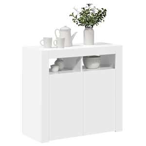 Příborník s LED osvětlením bílý s vysokým leskem 80x35x75 cm - obrázek 6