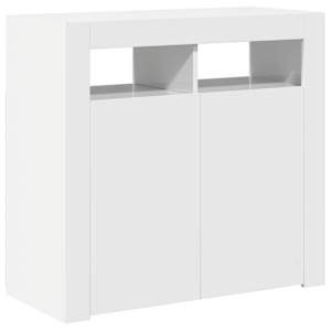 Příborník s LED osvětlením bílý s vysokým leskem 80x35x75 cm - obrázek 7