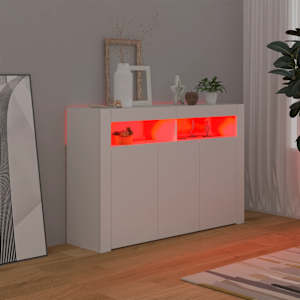 Příborník s LED osvětlením bílý 115,5 x 30 x 75 cm - obrázek 3