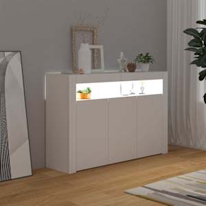 Příborník s LED osvětlením bílý 115,5 x 30 x 75 cm - obrázek 5