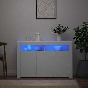 Příborník s LED osvětlením bílý 115,5 x 30 x 75 cm - obrázek 1