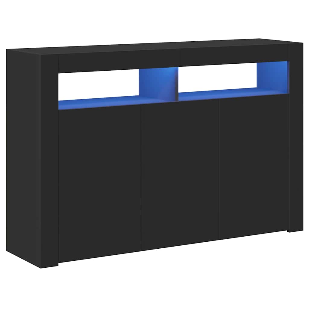 Thumbnail - vidaXL Sideboard mit LED-Leuchten Schwarz 115,5x30x75 cm