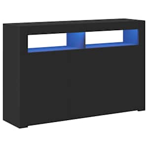 Příborník s LED osvětlením černý 115,5 x 30 x 75 cm - obrázek 2