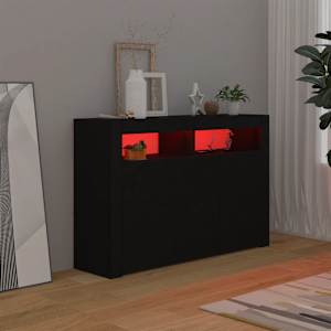 Příborník s LED osvětlením černý 115,5 x 30 x 75 cm - obrázek 3