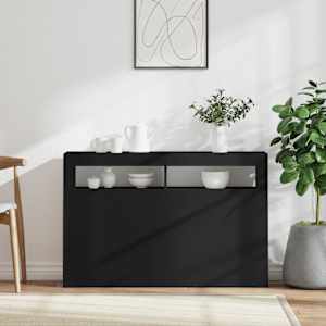 Příborník s LED osvětlením černý 115,5 x 30 x 75 cm - obrázek 6
