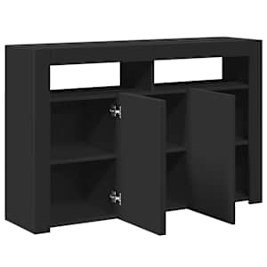 Příborník s LED osvětlením černý 115,5 x 30 x 75 cm - obrázek 10