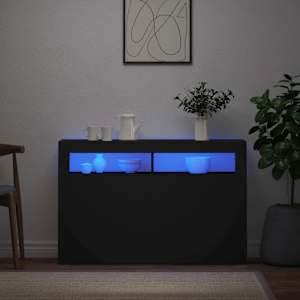 Příborník s LED osvětlením černý 115,5 x 30 x 75 cm - obrázek 1