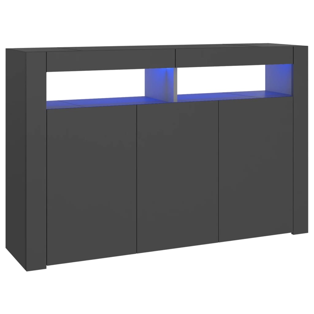 

vidaXL Sideboard with LED Lights Gray 45.5"x11.8"x29.5"