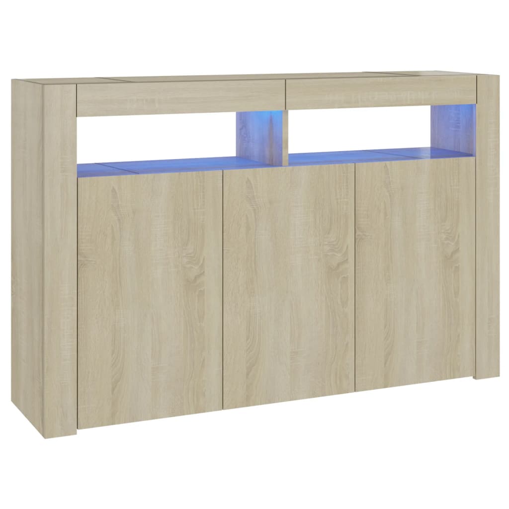 

vidaXL Sideboard with LED Lights Sonoma Oak 45.5"x11.8"x29.5"