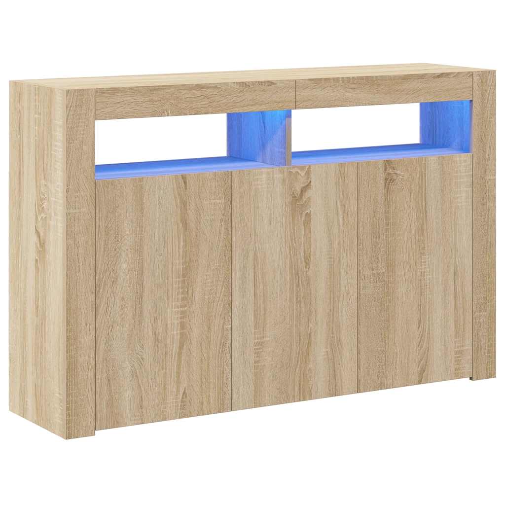 Thumbnail - vidaXL Sideboard mit LED-Leuchten Sonoma-Eiche 115,5x30x75 cm