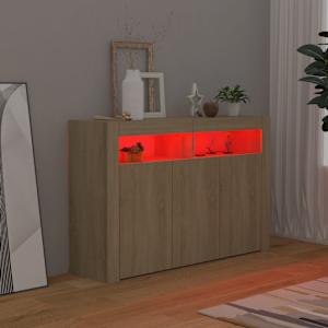 Příborník s LED osvětlením dub sonoma 115,5 x 30 x 75 cm - obrázek 3