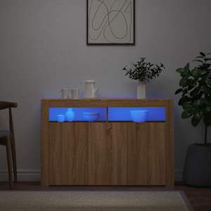 Příborník s LED osvětlením dub sonoma 115,5 x 30 x 75 cm - obrázek 1