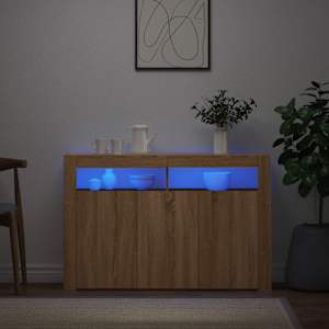 Komoda z LED lučkami sonoma hrast 115,5x30x75 cm