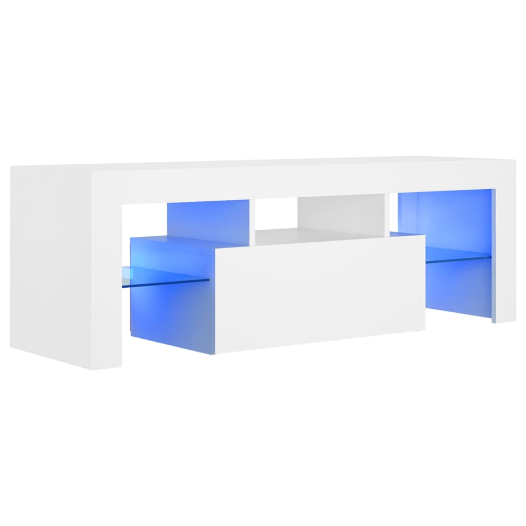 Afbeelding van vidaXL Tv-meubel met LED-verlichting 120x35x40 cm wit