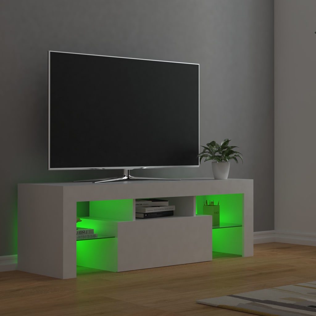 Meuble TV avec lumières LED Blanc 120x35x40 cm | meublestv.fr 10