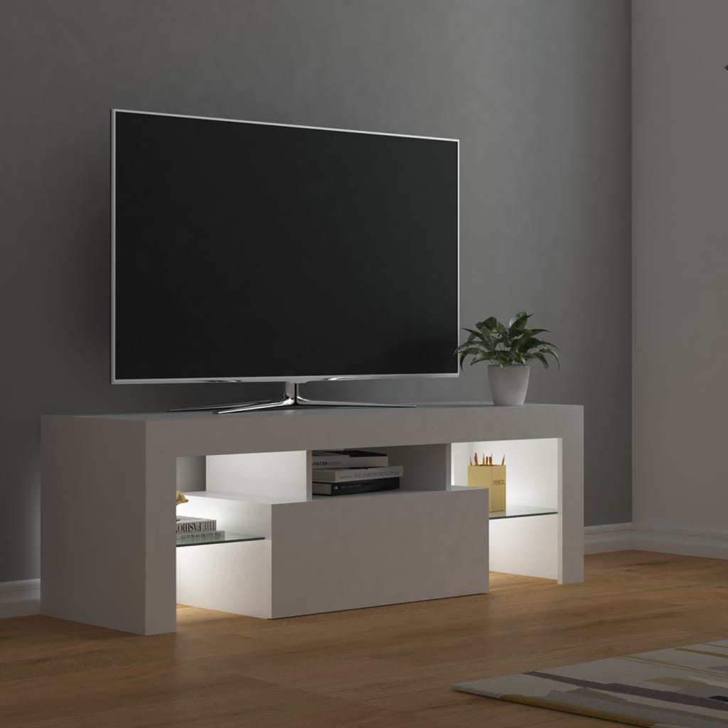 Meuble TV avec lumières LED Blanc 120x35x40 cm | meublestv.fr 12
