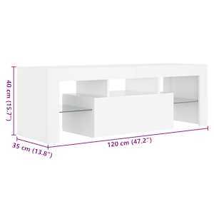 TV skříňka s LED osvětlením bílá 120 x 35 x 40 cm - obrázek 17