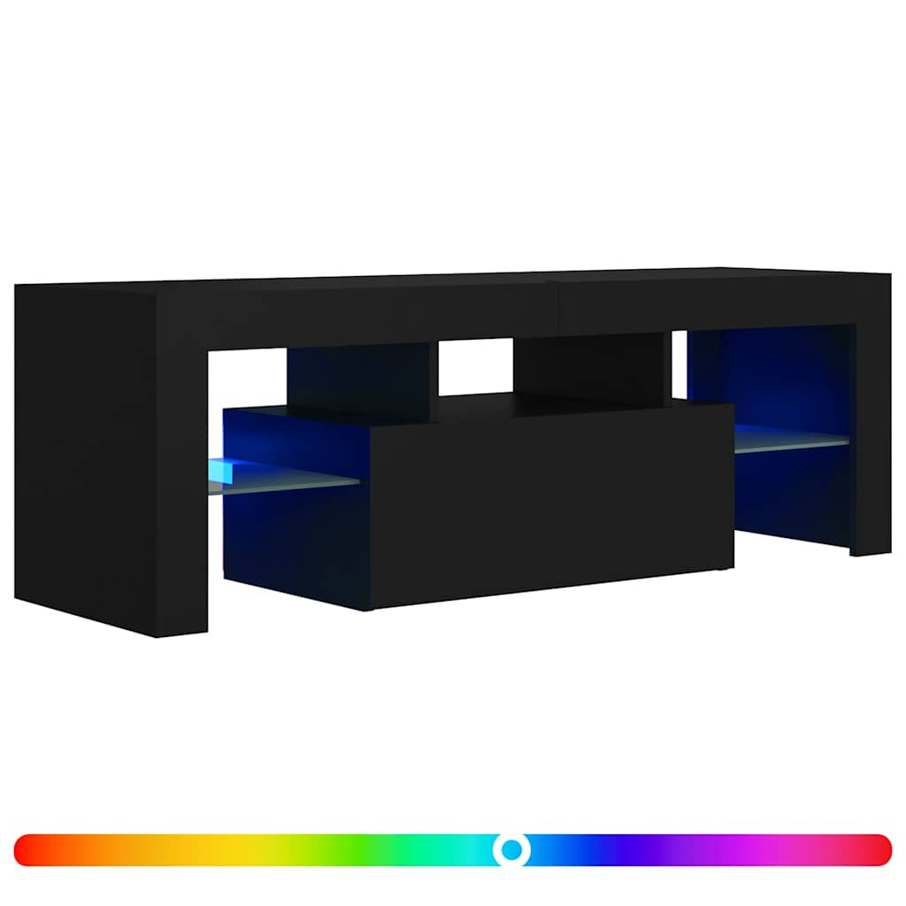 vidaXL TV skříňka s LED osvětlením černá 120 x 35 x 40 cm