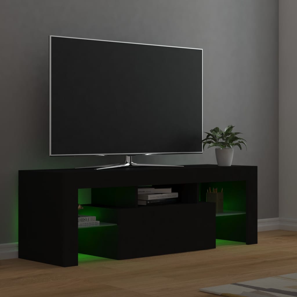 Meuble TV avec lumières LED Noir 120x35x40 cm | meublestv.fr 11